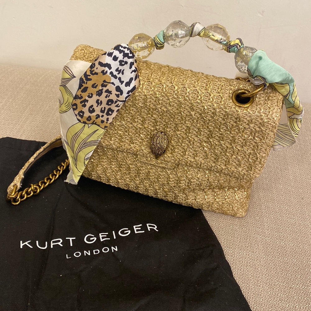 Kurt Geiger brown Raffia Top handle bag